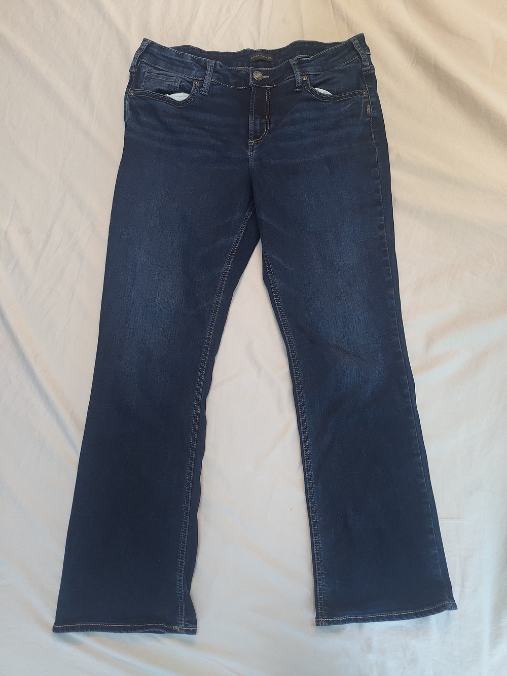 Silver Dark Blue Women's Slim Bootcut Jeans Suki